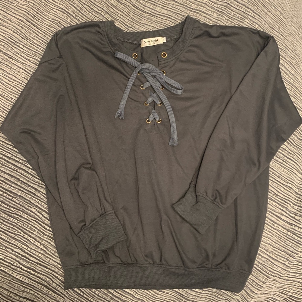 Lace up sweatshirt